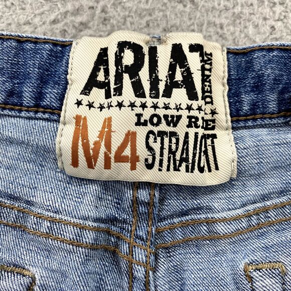 Ariat M4 Jeans 32 x 32*Blue Low Rise Straight Leg Denim Pants Western Work Men's - Picture 12 of 16